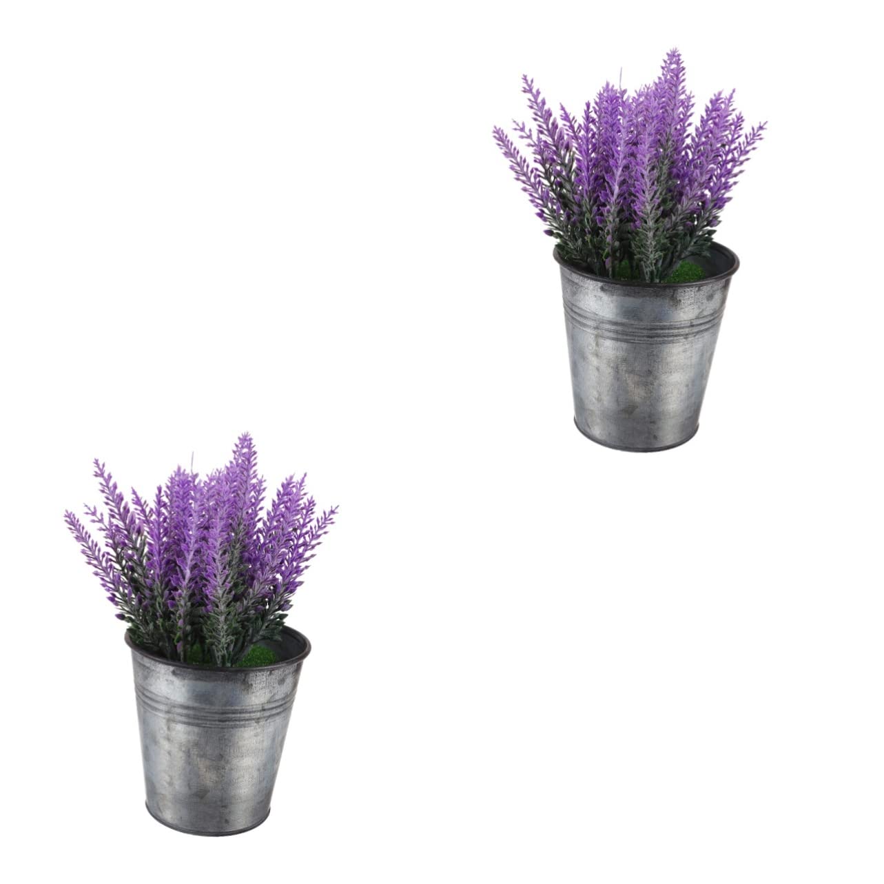 Plantes de lavande artificielles en plastique durable avec pots colorés