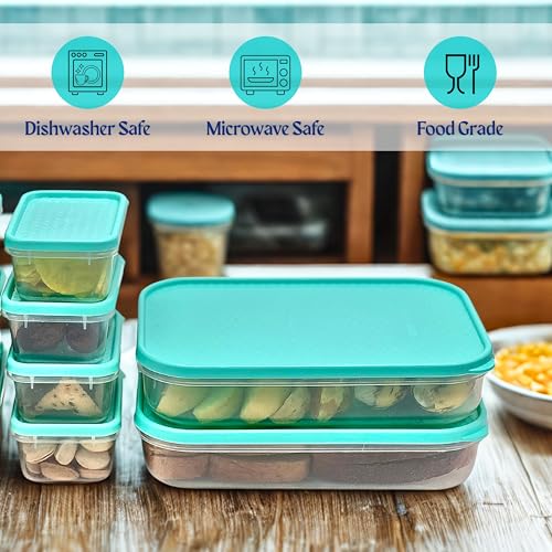 Image of Happy Cove Kitchen 10 Piece Container Set - Durable Containers for Kitchen Storage Set, BPA-Free, Stackable, Clear Organizers for Pantry, Fridge, and More | Microwave Safe | Dishwasher Safe