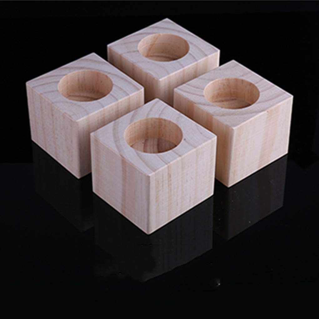 4 stuks zelfklevende meubelpoten, hout, huismeubels, riser bed, verhoging van de meubelhoogte, meubelblok, verhoging voor meubels, houten tafel, bureau, bedhoogte (5 x 5 x 8 cm