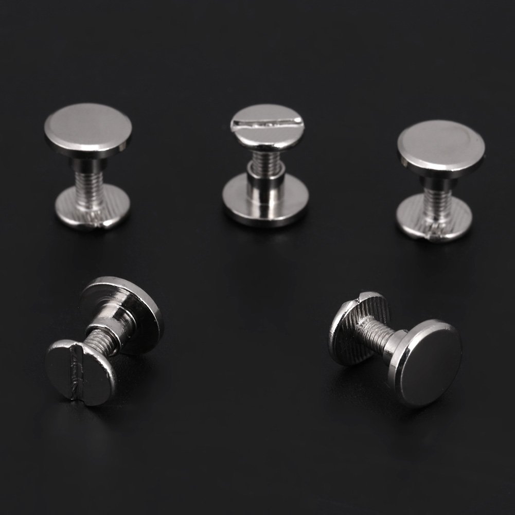 20 Set Borchie In Ottone Per Pelle - Rivetti A Vite Per Cinture, Borse, Artigianato - Foto 10