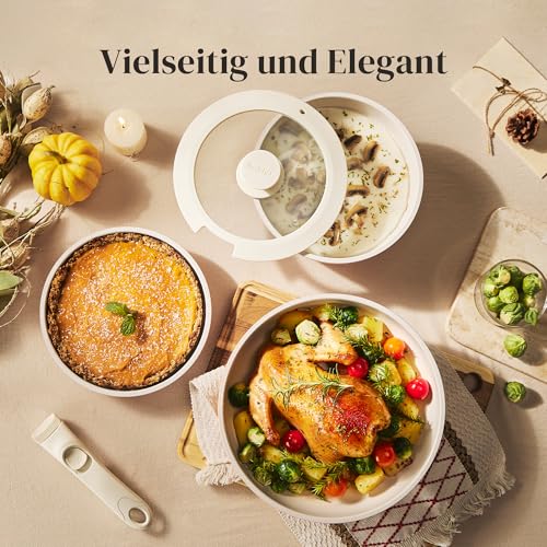 Redchef Topfsets Pfannenset 16-Teilig Antihaft-Keramik-Kochgeschirr-Set mit Abnehmbaren Griffen, Pfanne 20/26cm, Tiefe Bratpfanne 26cm, Topf 18/20cm, Stapelbar Topfset Für alle Herdarten, Ofenfest