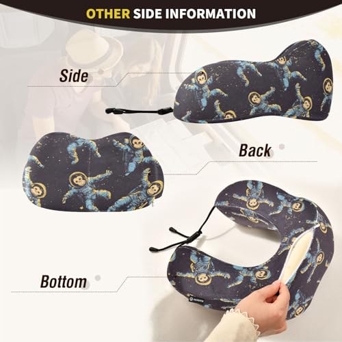 Image of ALAZA Funny Monkeys Travel Neck Pillow Memory Foam Neck Pillow with Storage Bag,Soft Travel Pillow for Sleeping Travel Airplane Car Office Home