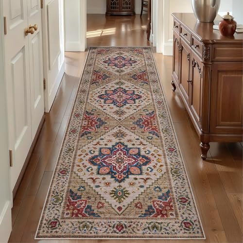 Image of Tangsoo 2.6x10 Hallway Runner Rugs, Washable Non Slip Vintage Rug Runners