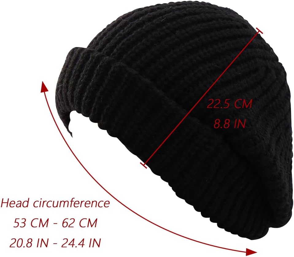 Eigso Slouchy Beanie Hat for Men Women Winter Ribbed Knited Skull Cap for Woman Man - Image 5
