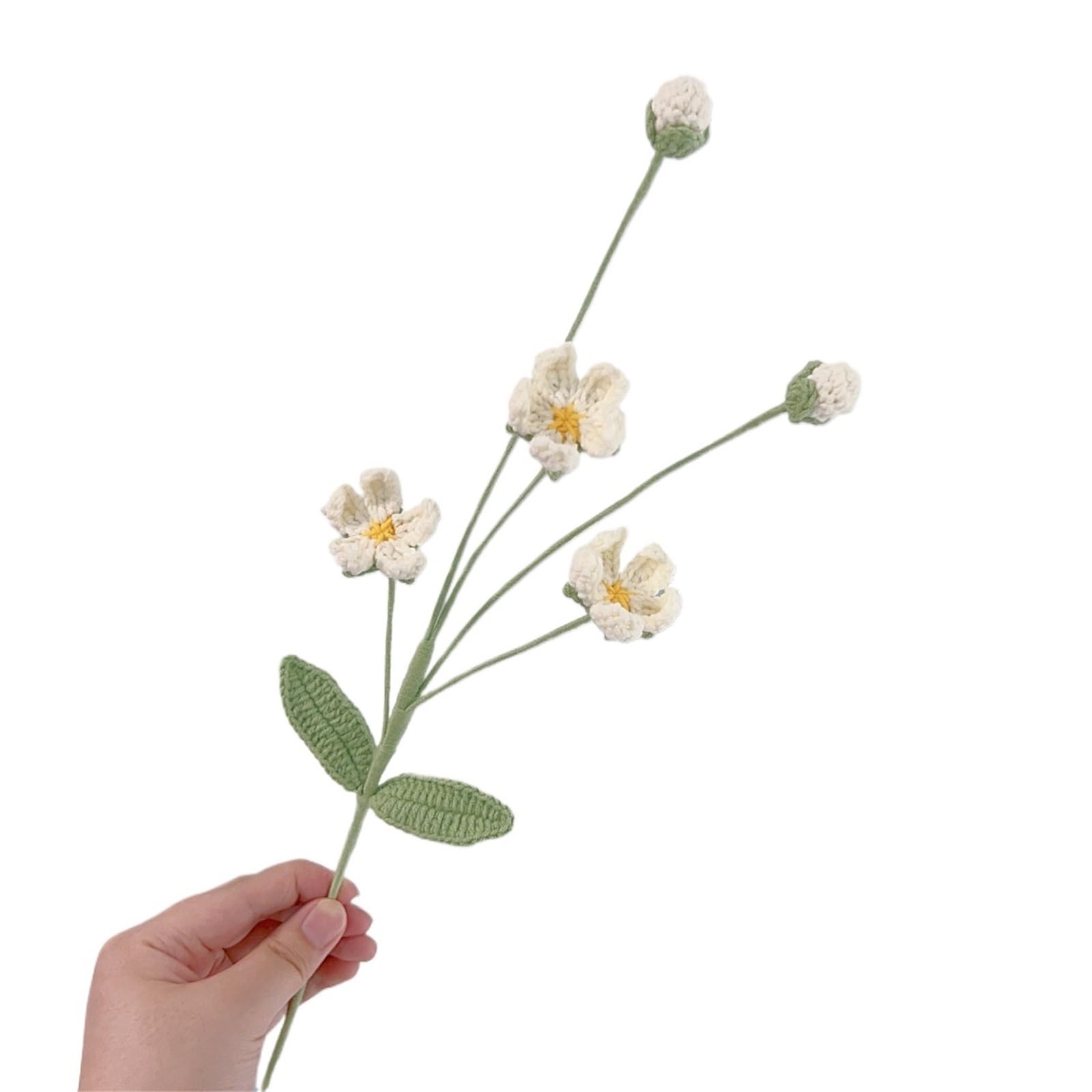 ENWWCH Crochet Flowers Creative Knit Flower Bouquet Handwoven Wedding Home For Home(Colors 1)