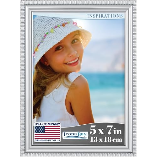 Moldura para fotos em prata Icona Bay de 13 x 18 cm, moldura com detalhes preciosos, moldura para fotos contemporânea, montagem na parede ou sobre uma mesa, coleção Inspirations