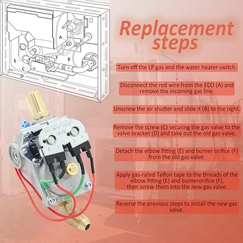 Image of Upgraded 92089 RV Water Heater Gas Valve - Fits for Atwood GC10A-4E, 10 Gal Models (G10-1E, G10-3E, GC10A-2E, GC10A-3E) - Replace Part number #93844, 93870, 92078,93869