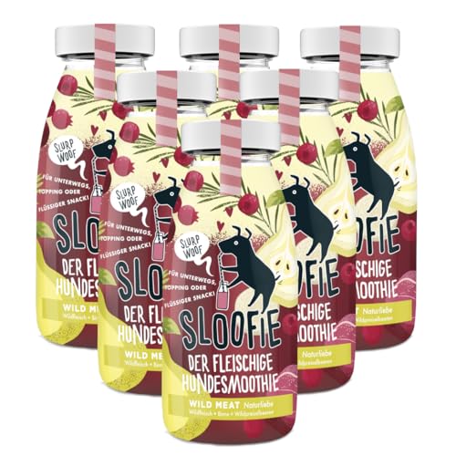 Sloofie the Dog Smoothie, 6 Meat Wild (REH), the Natural Dog Snack, Made in Germany