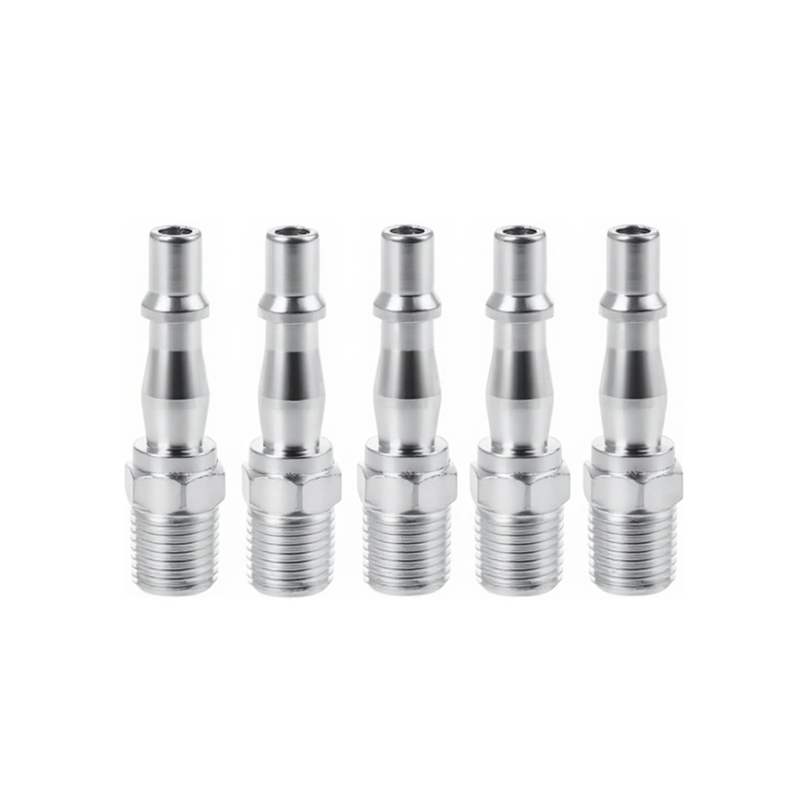 Crozgan 5pcs Air Line Hose Fitting Connector,Quick Release 1/4 Male Thread,Hose Pipe Airline Connector Couplings(FT10) for Air Guns, Compressors, Automotive