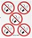 NMC ISO219AP No Smoking ISO Label with Graphic, 2" Diameter, Pressure Sensitive Vinyl, Red/Black on White