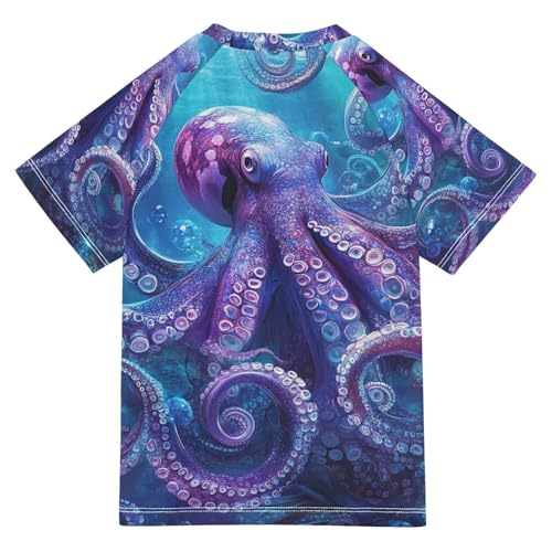 Kids Swimsuit Squid Sea Ocean Sunscreen T-Shirts Swimwear Sets UPF 50+2