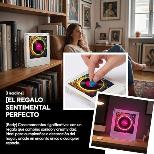 Reproductor musical NFC para nevera con discos vinilo premium 8