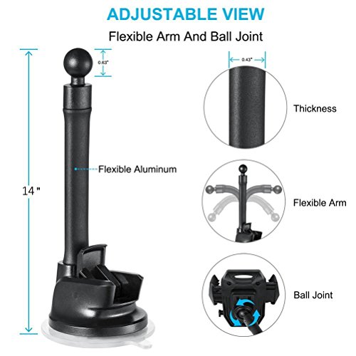 Magnetic Car Mount for Pixel 7/Pro/6a/6/Pro Phones - Holder Dash Windshield Strong Grip Long Gooseneck J1K Compatible with Google Pixel 7/Pro/6a/6/Pro