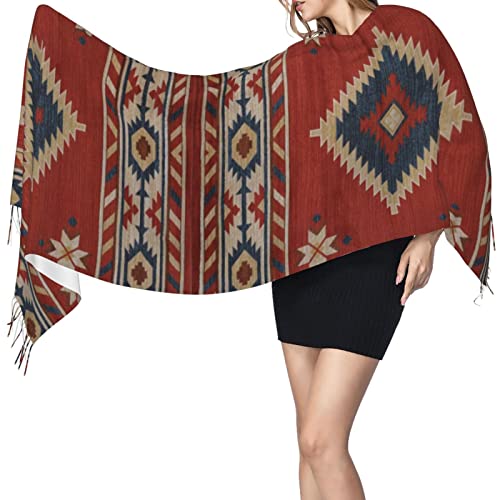 SUYGGCK Southwestern Geometric Native American Soft Blanket Scarf Long Warm Shawl Wraps Cashmere Fringe Scarfs For Women3