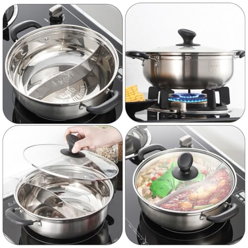 Marmite en acier inoxydable 304 double compartiment induction maison - 4