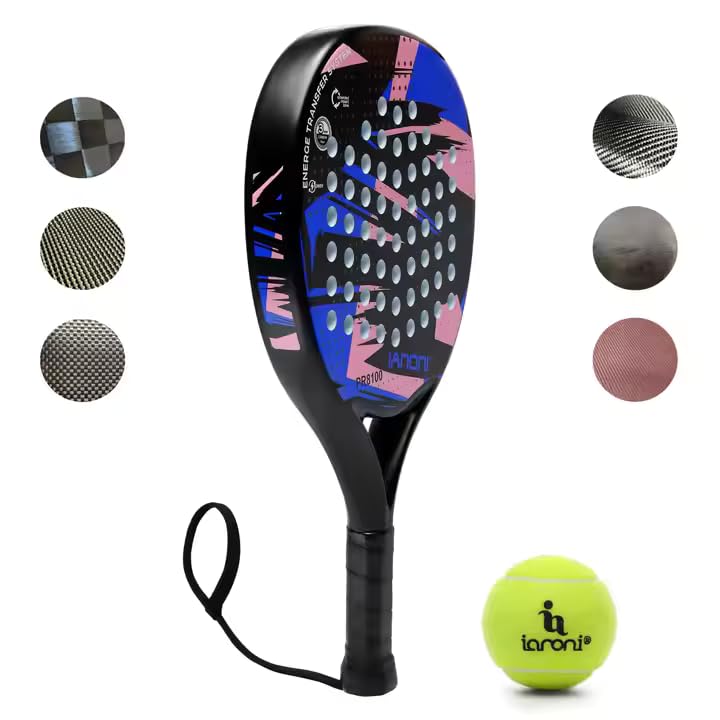 IANONI Racchetta da padel con superficie in fibra di carbonio con nucleo in schiuma EVA Memory Flex Foam Padel Padel Padel Paddle Tennis