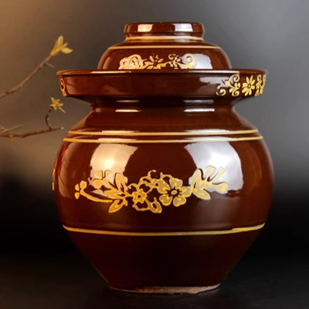 Ceramiczny słoik na ogórki z pokrywkami, tradycyjny chiński porcelanowy garnek na ogórki, ceramiczny garnek do fermentacji z pokrywką z uszczelką wodną, garnek na kiszoną kapustę d(8kg