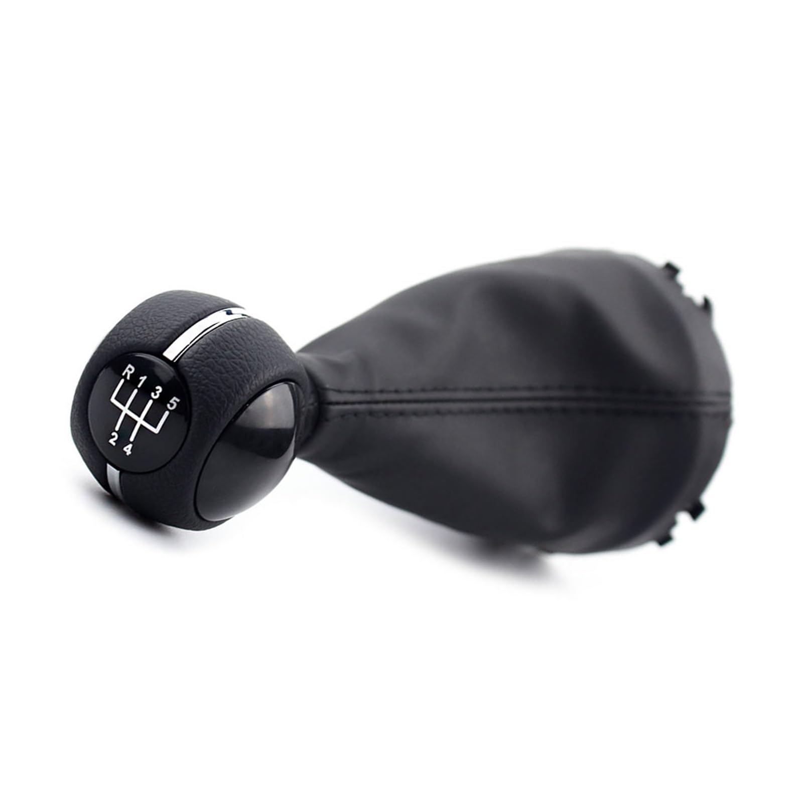 KOEHXJ Shift Gear Knob Cover for BMW for Mini for Cooper for F55 for F56 for F54 for F60 7641999 Car Gear Shift Knob Shifter Lever Cover Gaitor Leather Boot(R12345 White)