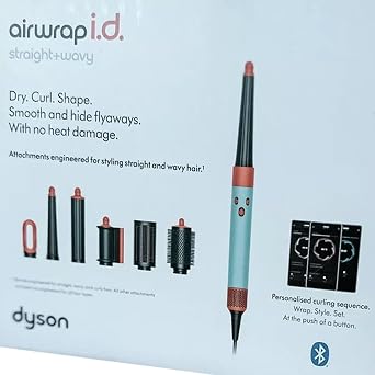 Dyson Airwrap id Multi-Styler and Dryer Straight + Wavy HS08 - Bluetooth Enabled - For Perfect Curls (ceramic patina/topaz)