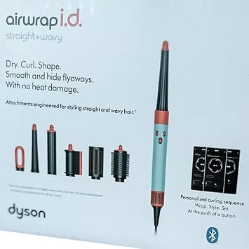 Dyson Airwrap id Multi-Styler and Dryer Straight + Wavy HS08 - Bluetooth Enabled - For Perfect Curls (ceramic patina/topaz)