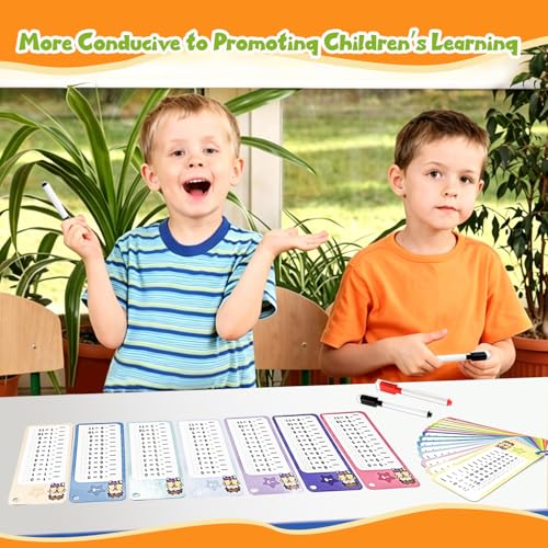 Subtraction Flash Cards 0-12, Math Flashcard Set, 15PCS Subtraction Table Flash Cards Chart with 2 Dry Erase Markers 1 Ring, 1st, 2nd, 3rd Grades Educational Math for Classroom Home (Subtraction) - Image 7