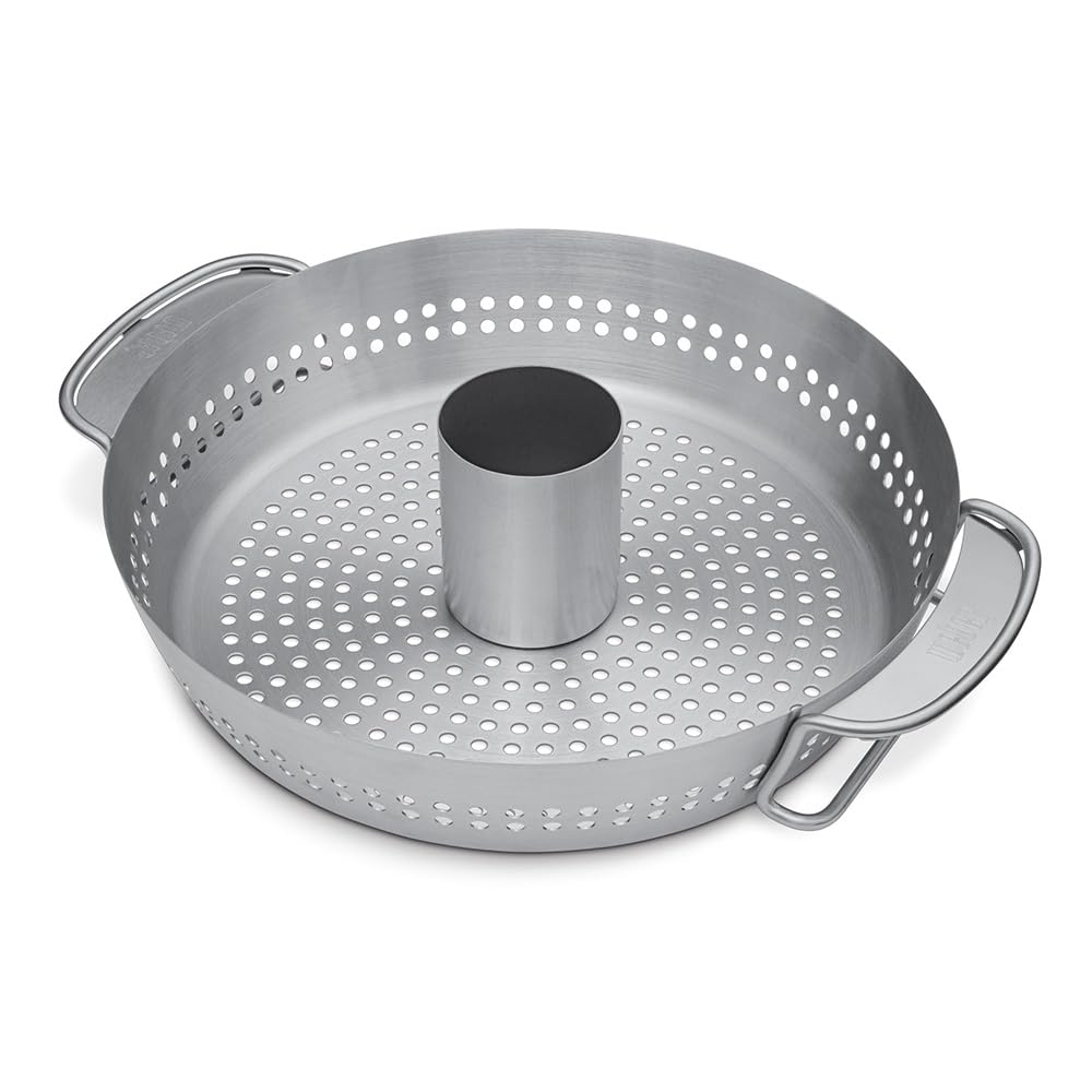 Weber Support à volaille en Acier Inoxydable pour Gourmet BBQ System/Cuisson juteuse du Poulet ou de la Dinde, Compatible Lave-Vaisselle – Argent (8838)