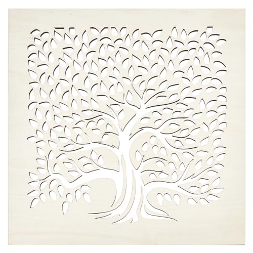 Grille d'aération décorative en bois OLYCRAFT cache ventilation mural et plafond 0,5cm - 2