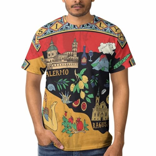 Tshirt Palermo Homme avec Col Rond Confortable et Coupe Ajustée
