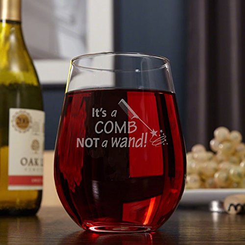 It's A Comb Not A Wand • Stemless Wine Glass • Great Gift For Hairdresser • Beautician • Barber • Cosmetology Graduate #TOP1