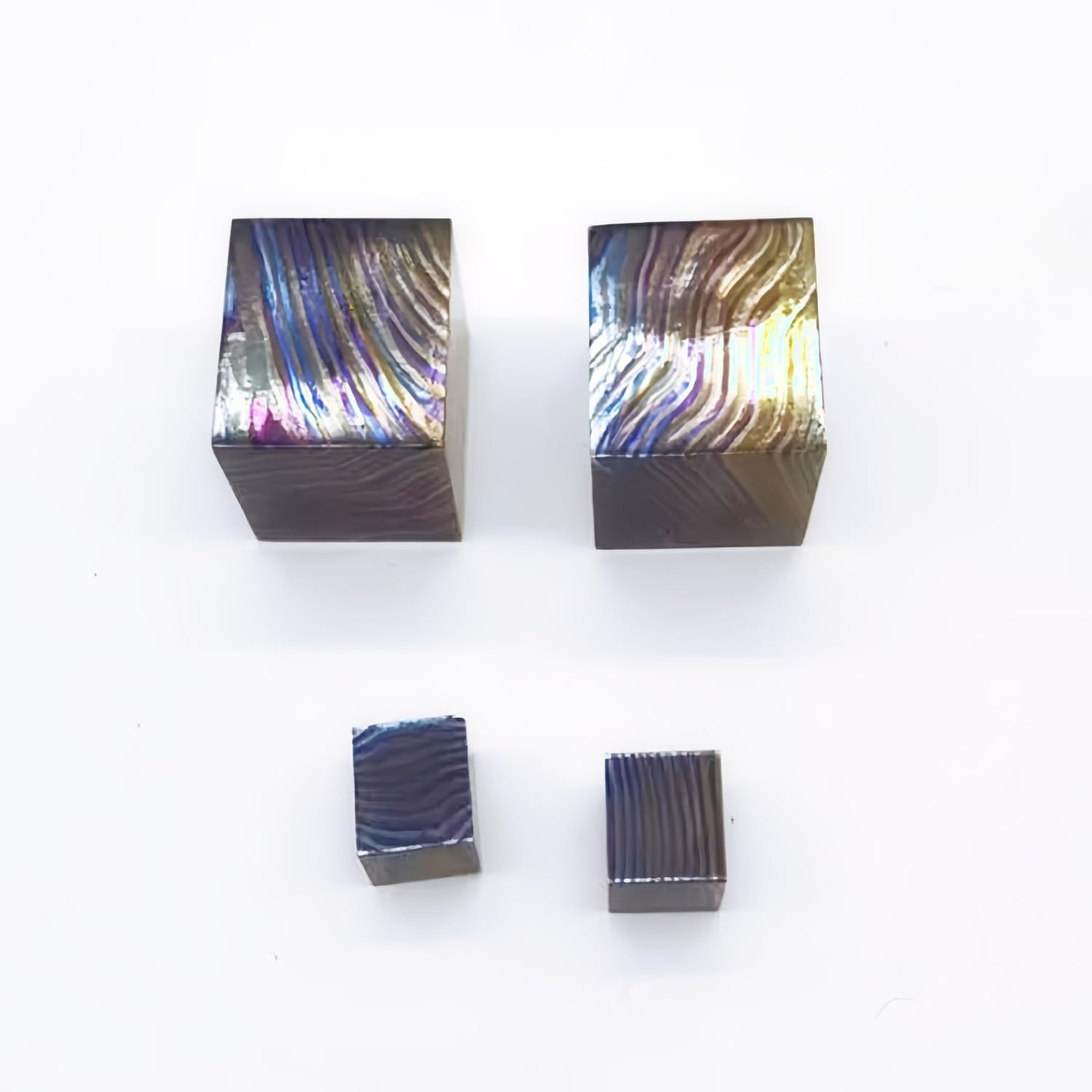 LIFEYYZG Handmade Titanium Damascus Cube Metal Alloy EDC Material (1, 20 * 20 * 20mm)