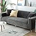 Produktbild Samt-Sofabezug für 2-, 3-, 4-Sitzer, weicher Plüsch-Sofaschutz, Stretchbezug für Sofa und Armlehnen, wasserabweisend, Möbelschutz, Grau, 4-Sitzer, 235-280 cm