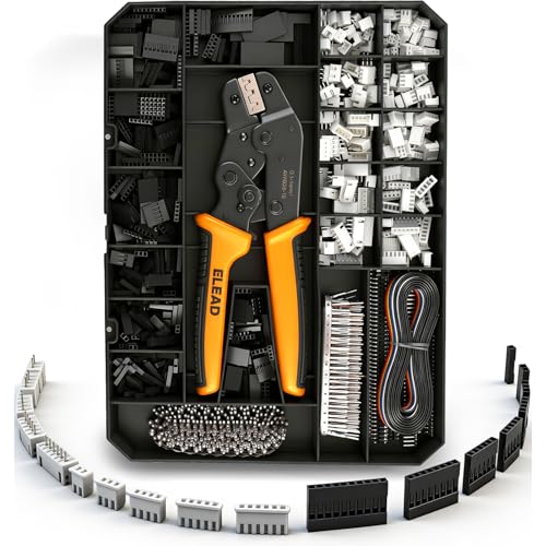 2020-Piece JST XH 2.54mm Connector Kit with Ratcheting Crimping Tool 1P-10P Housing Male & Female 2.54mm Pin Headers Dupont Style Wire Terminals for Arduino PCB 3D Printer