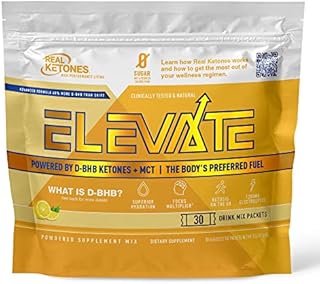 Real Ketones Exogenous Keto D BHB + MCT + Electrolytes, Caffeine Free Drink Mix Powder, Lemon Twist for Rapid Ketosis (30 Servings)