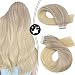 Moresoo 22" Skin Weft Remy Tape in Hair Extensions Dip Dye Extensions Color #18 Fading to #22 and #60 Blonde Tape in Extensions Human Hair 20PC/50G