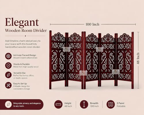 Image of Partition for Living Room,Divider,Partition Wall Divider Screen Separator, Wall Panel Divider for Hall | Bedroom |Office | Puja Room | Restaurant S Design (4 Feet 5 Panel)