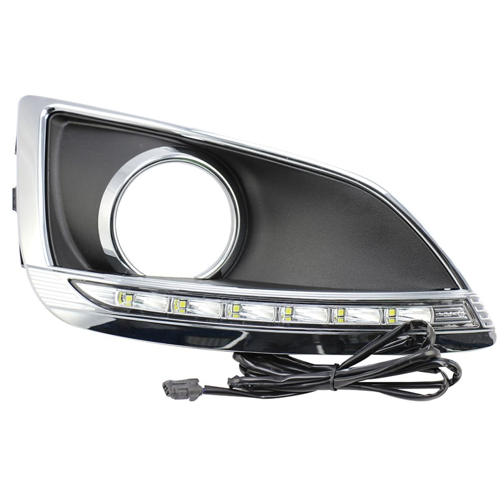 BAKUGO 2 Piezas LED Luz De Circulación Diurna Luz Antiniebla Luz Parachoques Delantero DRL Luz De Señal De Vuelta para Hyundai IX35 2010 2011 2012-White