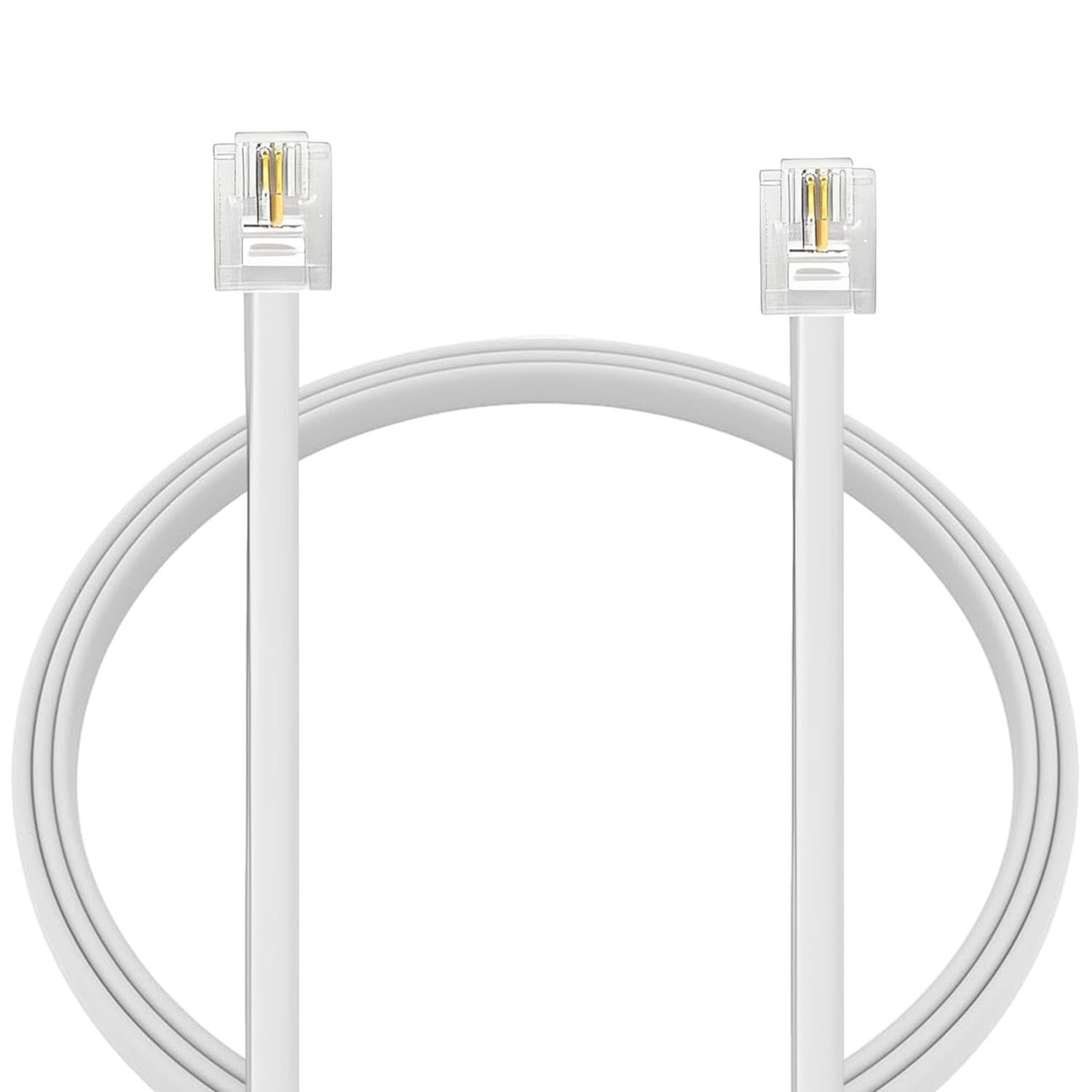 Amazon | モジュラーケーブル 電話線 1m 6極2芯 RJ11 フラット 電話