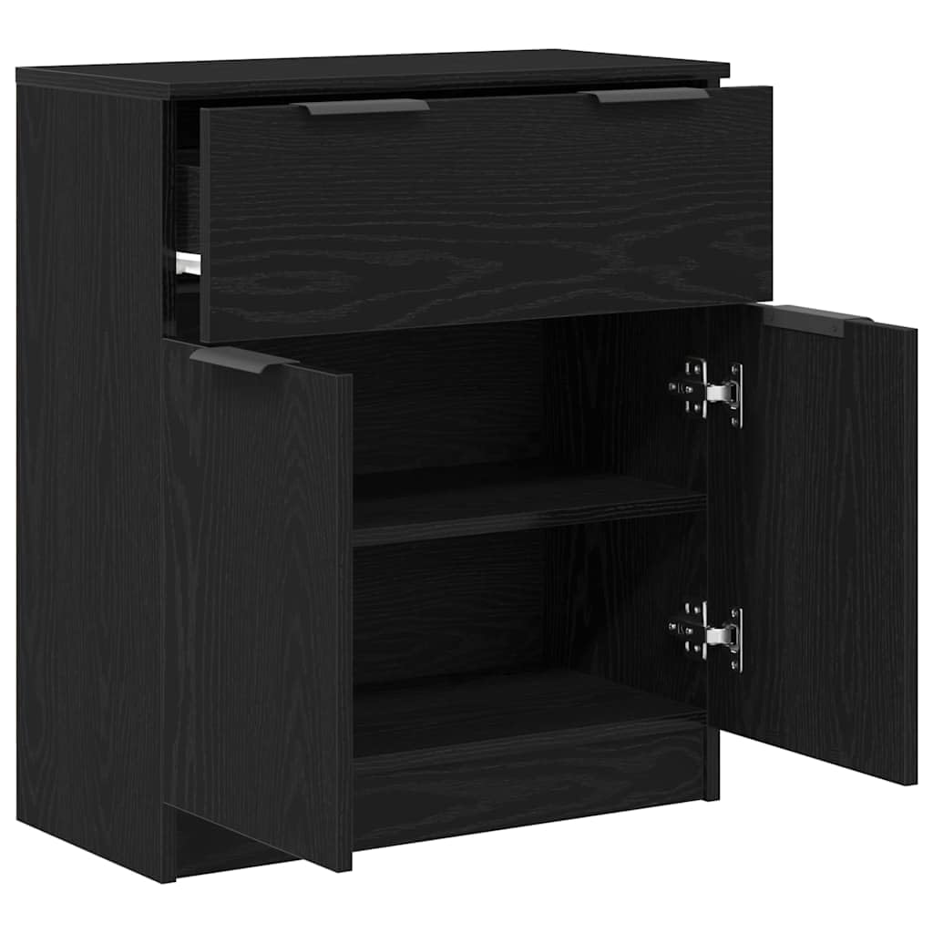 vidaXL Credenza Rovere Nero 60 x 30 x 70 cm Legno Multistrato, Sideboard Moderno, Rettangolare, Legno ingegnerizzato, arredo Funzionale, Soluzione Elegante per la Sala da Pranzo