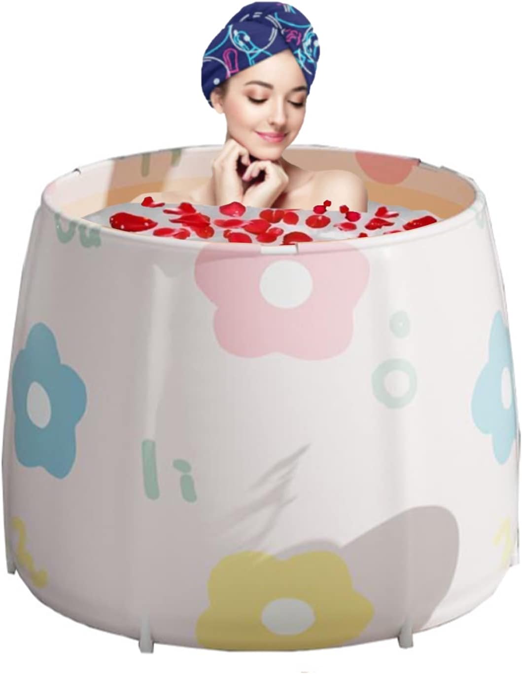 Portable Bathtub for Adults Foldable PVC SPA Soaking Standing Bath Tub for Shower Stall