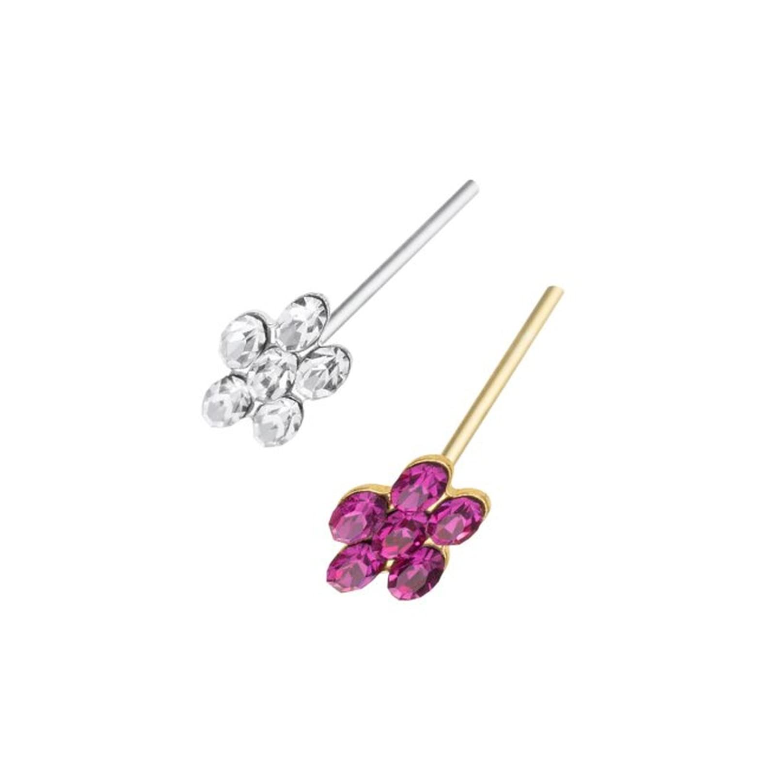 Gioielleria 20pcs / lot 925 925 Silver Flower Anello Nato Nose Pieding Stud Piercing Body Gioielli Piercing Nariz Aros Plata Piercing Al Naso