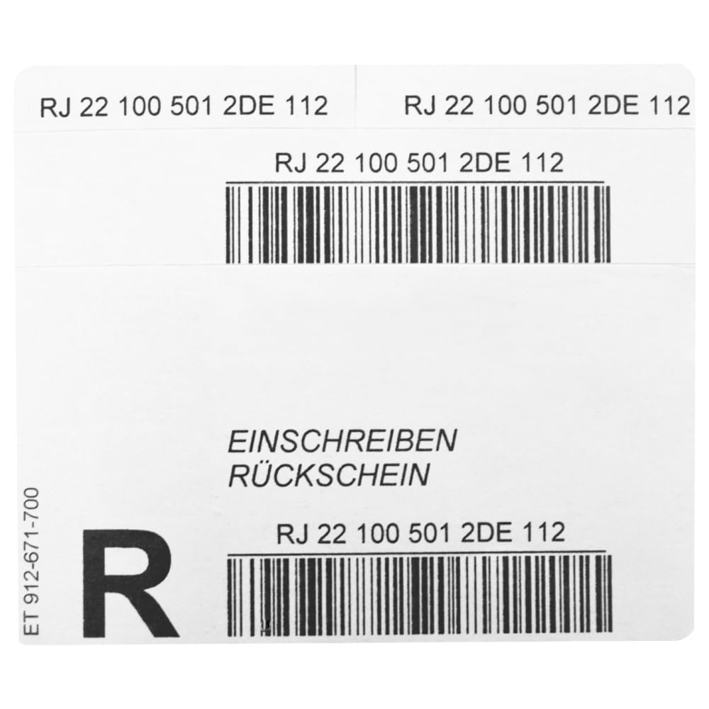 Post Einschreiben-Rückschein Label National Rolle mit 500 Stück