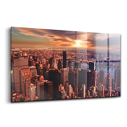 Image Décoration murale verre coloré 120x60cm peinture ville panorama
