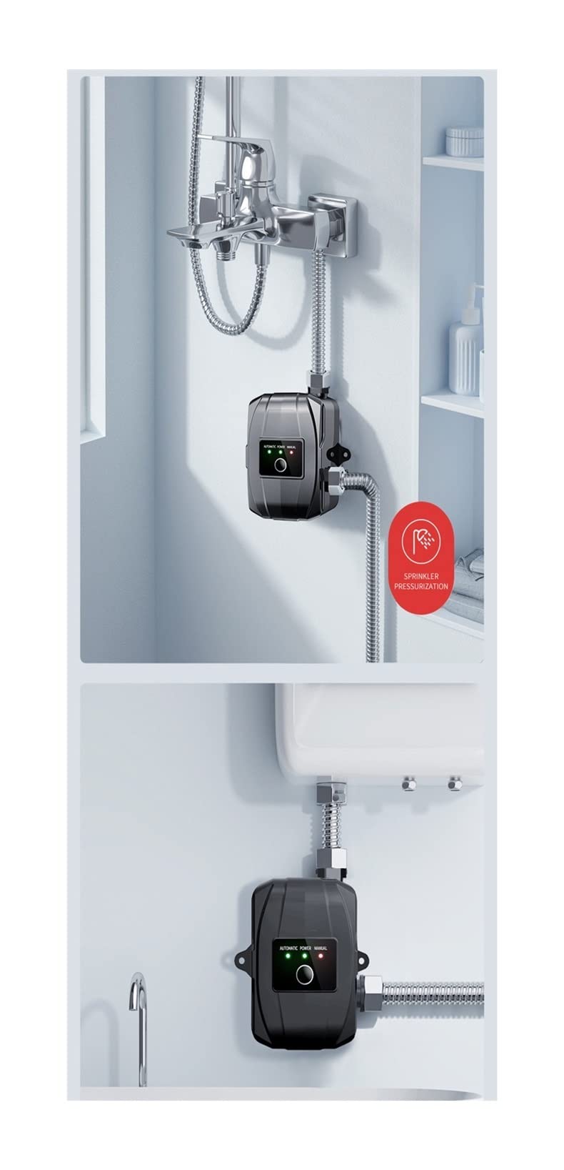 Bomba de refuerzo for el hogar, bomba de agua sin escobillas, 150W, 24v, IP56, controlador de presión automático, calentador de agua for el hogar(120W Adjustable)