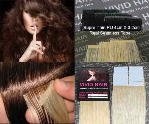 20pcs 22" Inches Tape In Remy Seamless Super Thin Skin Weft PU Straight Human Hair Extensions Lightest Blonde #11