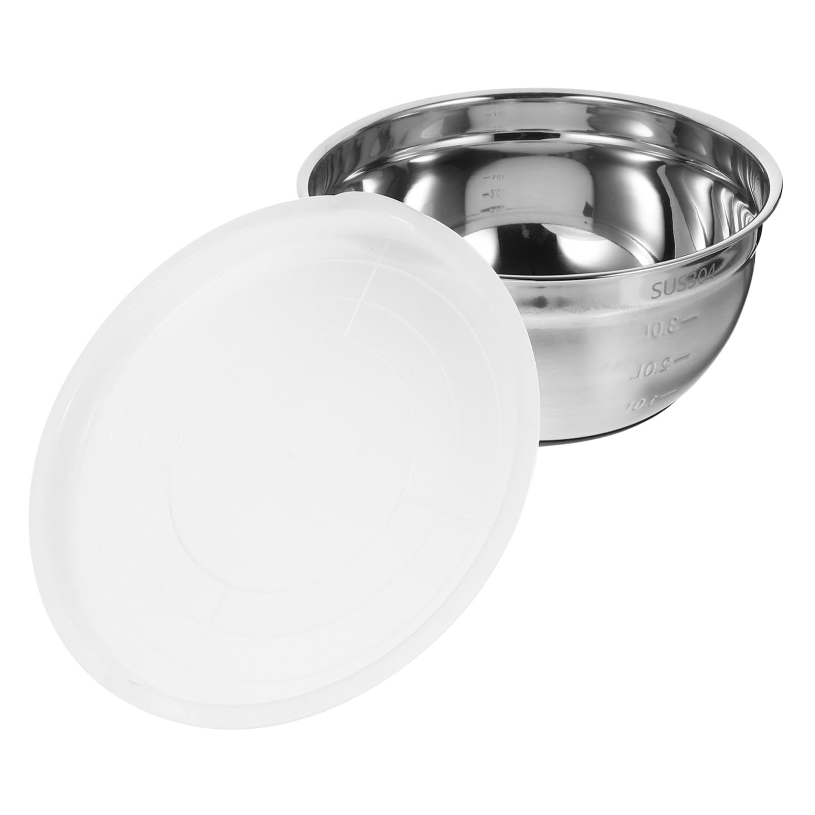 Edelstahl Rührschüssel mit Rutschfestem Silikonboden und Silikondeckel 24cm Spülmaschinenfest Küchenmischschale für Backen und Kochen Zuhause Gastronomie
