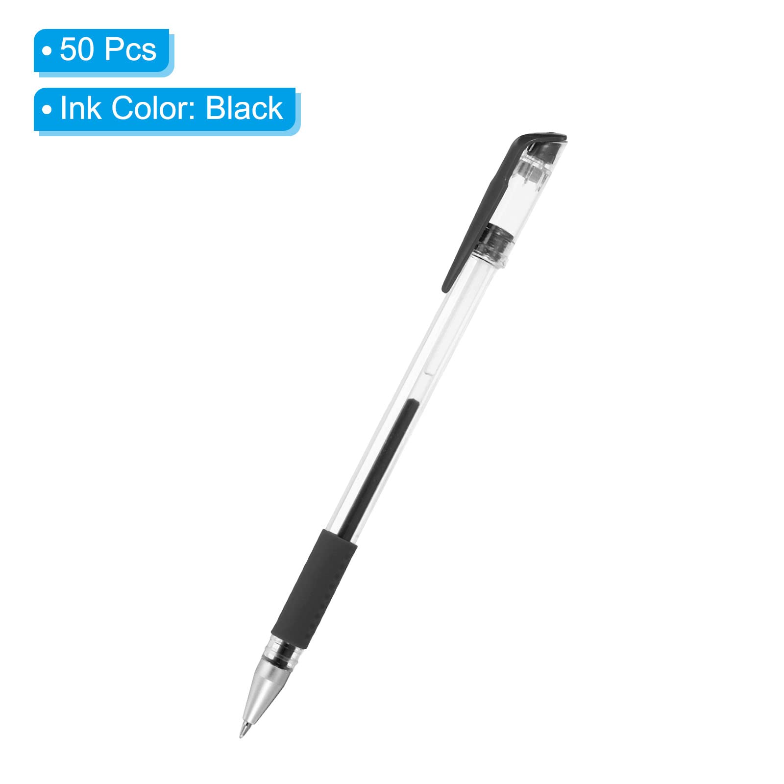 PATIKIL Black Gel Pens,50Pcs Fine Point with Black Soft Grip - Image 3