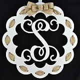 Burlap Everyday Monogram Door Hanger Wreath; LOTS OF COLORS AVAILABLE
