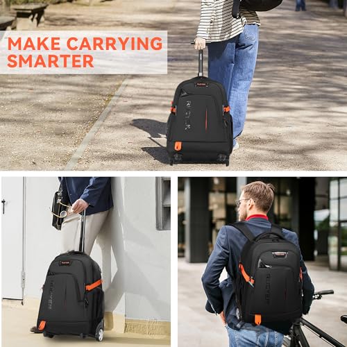 18 Inch Convertible Rolling Backpack