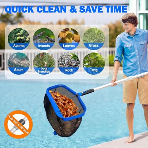 Image of Pool Skimmer Net Leaf Rake for Above Ground Pool, 17.5 Inch(No Pole)