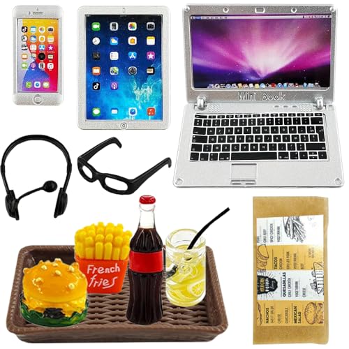 12 Piezas Ordenador Miniatura,1:12 Ordenador Casa De Muñecas,Miniaturas Casa Muñecas,Decoración De Casa De Muñecas,Accesorios Casa De Muñecas Miniatura,Decoración En Miniatura (Electronics)